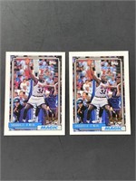 (2) Shaquille O'Neal 1992 Topps Rookie Cards