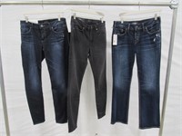(3) Prs. Misc. Sized Silver Jeans