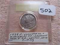 1938-D Winged Liberty head or Mercury Type Dime