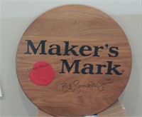 Makers Mark barrel head autographed by Bill