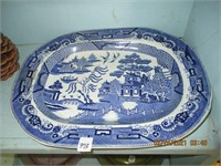 Lg. Vtg. Blue Willow Meat Platter