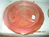 2 Carnival Glass Chop Plates