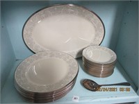 Lenox Snow Lily Dish Set-Dinner Plates,Platter,