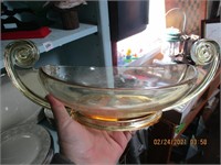 Lg. Depression Glass Art Deco Bowl