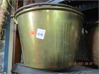 Brass Rounded Bottom Fire Bucket w/Bail Handle