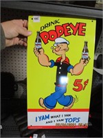 Popeye Tin Drink Sign