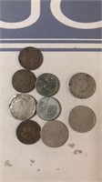 Mixed lot of US Coins -V Nickle;Indian