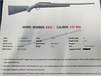 Ruger American mod 6904 243 win. 

Buyer will