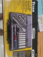 2 sets Titan 1/4 dr socket set  1 set is metric 1