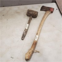 Axe and Wooden Hammer