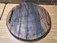 Bourbon barrel serving tray