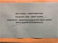 Hometown Pizza, Sweet Shop gift certificates