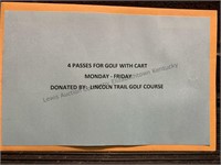 4 passes for golf with cart @ Lincoln Trail Golf