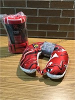 U of L relaxation pillow and fleece throw