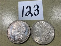 1888 S & 1921 D Morgan Silver Dollars