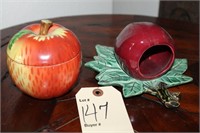 Apple  container and dish Made In Czechoslovakia