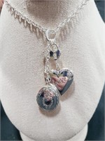 .925 Sterling Locket & Charm Necklace