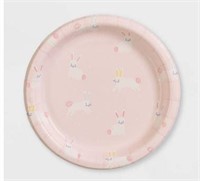 30ct 6.75" Bunny Snack Plate Pink - Spritz