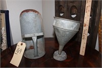 Vintage scoop, funnel, lid