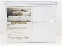 Elegant: Bed Linen Duvet Set (Queen) White