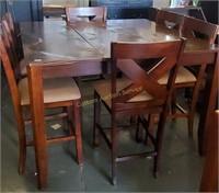 Dining table w/ 6 chairs, water damage on table