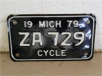Michigan 1979 Motorcycle License Plate New