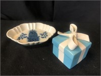 Tiffany Porcelain Trinket Box & Mottahedeh Dish