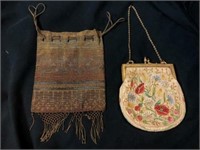 Lot of 2 Fine Antique Evening Handbags