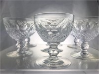 Set of 7 Fine Cut Crystal 3-1/2" Sherbet Glasses