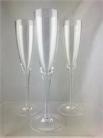 Set 3 Vintage Tiffany&Co Crystal Champagne Flutes