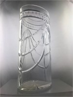 Stunning 14" Tall Oval Waterford Cut Crystal Vase