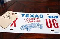 Texas Antique Vehicle license plate