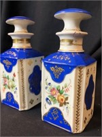 Pr. French Blue Porcelain Lidded Apothecary's