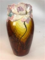 Tall Porcelain Vase w/ Intricate Cutout Florals