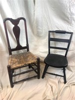 2 Antique Early American Chairs c.1700's.