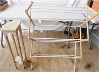 Modern wooden folding clothes drying rack and