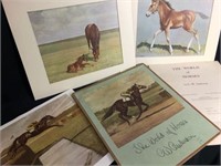 3 Vintage C.W.Anderson Equestrian Lithos&Portfolio