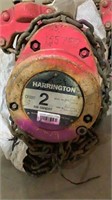 (2) Harrington 2 Ton Chain Hoists