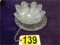 1887 Co-op Flint Tray with 2 Early pressed Glass B