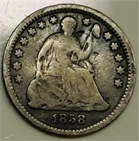 Silver Half Dime US Coin, 1856 O