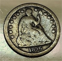 Silver Half Dime US Coin, 1858 O