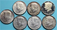 JF Kennedy half dollar coins (7)