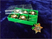 Set of 6 Gold Star Ceramic Candle Holders