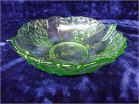Deco Green Glass Centerpiece Bowl