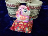 Boxed Chinese Pottery Horse Figurines