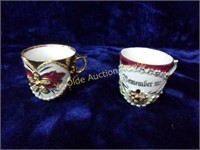 German Porcelain Remembrance Cups