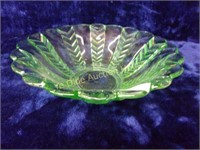 Green Depression Glass Centerpiece Bowl