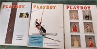 Playboy Magazines (3)  1958