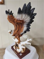 Eagle Figurine on Wood Stand -  16" tall