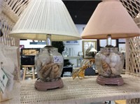 Pair of seashell lamps